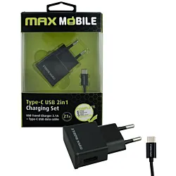 MAX MOBILE Punjač za mobilni telefon 2U1 TYPE C 2.1A