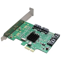 E-GREEN PCI-Express kontroler 4-port SATA III marvel88SE9215 Chipset